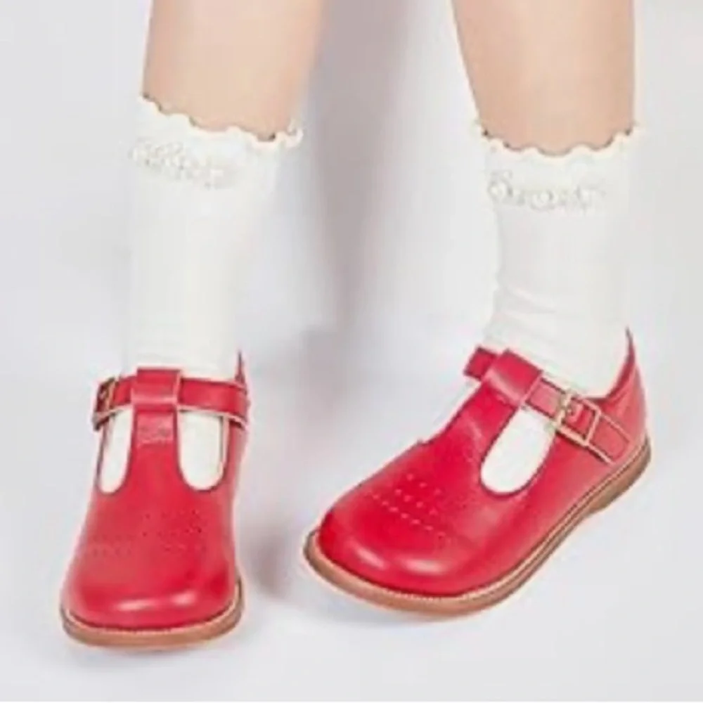 🥰MaryJane🥰Dress/School Shoes sz13 RED fauxleather velcro strap closure✨NWT✨